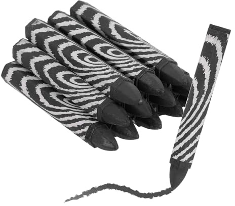 sourcing map 12Pcs Lumber Marking Crayons, 4.1 x 0.6 Hex Wax Tire Marker Pen Drawing Crayons for Wood Metal Wood Carton Ceramics Glass Plastic (Black)