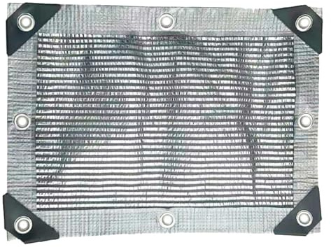 55 % tela de sombra para coche, resistente a los rayos UV, malla reflectante de aluminio para perreras, garajes y patios, lona de malla de 10 x 10 pies, 10 x 13 pies, 10 x 20 pies, 13 x 26 pies, 20 x