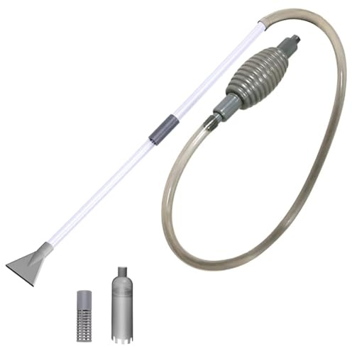 Aspirateur de spa manuel sans fil de 3 m pour jacuzzi, tuyau d'aspiration constant, tuyau flexible portable pour saleté, herbe, débris avec 3 têtes de nettoyage, gris