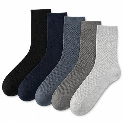 AAFGVC CHAUSSETTES ALESSIO MI-HAUTES EN FIBRE DE BAMBOU PREMIUM, Chaussettes Mi-Mollet Confortables pour Bureau, Voyage, Marche et Détente