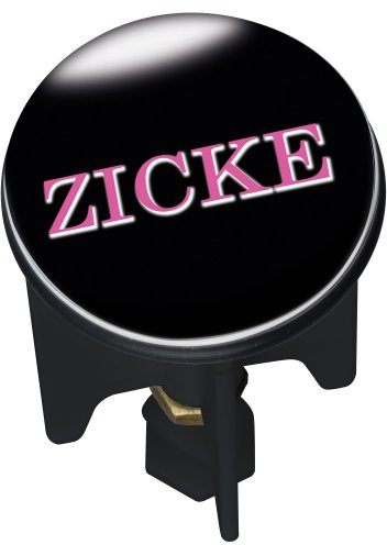 WENKO 20702100 Waschbeckenstöpsel Pluggy Zicke Abfluss Stopfen, Messing, Kunststoff, schwarz/weiß