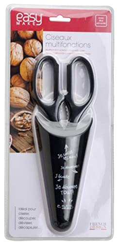 COOK CONCEPT Easy Make KD3087 Ciseau Multifonction avec Etuis aimanté ABS/INOX Rouge/Gris/Noir/Vert 8,40 x 3,50 x 23,50 cm