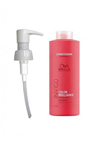 Wella Invigo Brilliance Conditioner For Fine Coloured Hair 1000Ml With Pump Dispenser