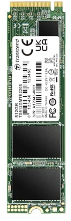Transcened MTE220S 512GB Internal SSD, M.2 2280 NVMe PCIe Gen3x4, 3D TLC, with Dram, Read/Write up to 3,500/2,500 mb/s