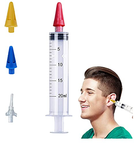 Anguxer Ohrenreiniger mit 4 Quintuple Jet Tips, Ohrenschmalzentferner, Ohrendusche für Babys, Kinder & Erwachsene, medizinische Grade Spritzen.