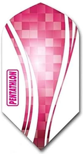 US Darts 3 Sets (9 Flights) Pentathlon Pink Slim Dart Flights - 100 Micron - Ex-Tough