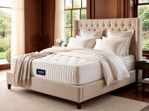 Hamilton, Matelas Grand Hotel | 30 cm d'épaisseur | Hybride-Blanc-Latex-Ressorts ensachés I Ergonomique I Soutien Parfait I Hypoallergénique (140x190 cm)