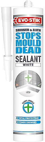 EVO-STIK Stops Mould Dead Silicone Sealant White - 280ml - Stops Mould Growth and Fungi - Suitable For Bathrooms & Kitchens