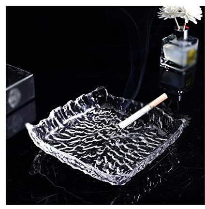 Ceniceros Cenicero de cristal, Cenicero de cristal for sala de estar familiar grande, Cenicero de oficina, Bar de Hotel, café, cigarrillo, Cenicero de cigarro, Cenicero de cristal cuadrado Cenicero de