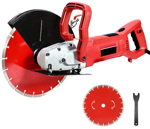 HYCHIKA Electric Concrete Saw, 3200W Concrete Cutter, 305mm Blade Stone and Brick Cutter, 4300RPM Motor, Includes Water Line and Pump, Concrete Cut Tools