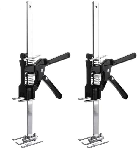 MUXHEL 2PCS Labor Saving Arm Tool 38cm/15inch Door Lifter Tool Height Adjustment Heavy Duty Furniture Lifter Jack for Installing Door Cabinets & Wooden Panel Lifting-Load Capacity 260KG