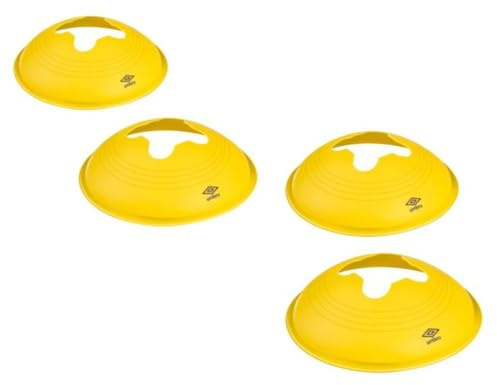 Umbro Training Hütchen – Markierungshütchen - 6 Stück Markierungshütchen – Trainingshütchen - Fußball Hütchen Training - Hütchen Sport - Fussball Hütchen Set - Gelb