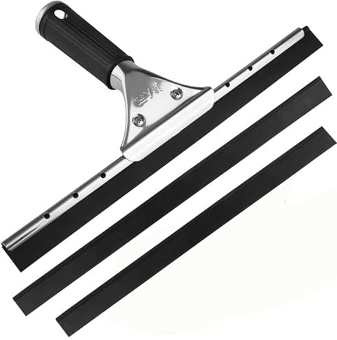 Professional Extendable Window Squeegee with 35cm & 25cm Rubber Blades - Streak-Free Shower, Car & Glass Cleaner Tool for Bathroom Tiles,Mirrors,Windows