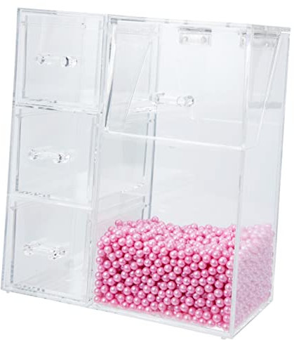 ADOCARN Boîte De Rangement Cosmétique Avec Couvercle Organisateur De Pinceaux Et Outils De Maquillage Transparent Pratique Et Élégant Pour Coiffeuse Et Salle De Bain