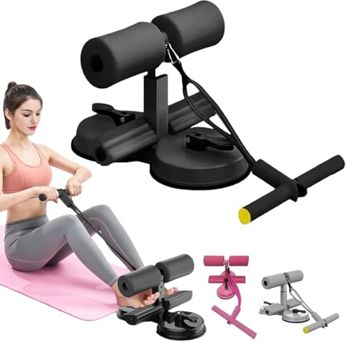 Appareil auxiliaire d'entraînement des abdominaux avec double ventouses – Équipement d'entraînement des abdominaux réglable à 3 niveaux, barre d'abdominaux pour entraînement de force et de graisse du