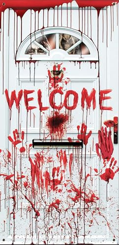 Halloween Decorazioni Addobbi Casa Tende Tenda per Porta Horror 180×100 Accessori Esterno Giardino Decori Gadget Decorazione Interno Hallowen Party Festa Cucina Interna Appendere Esterna Decorations