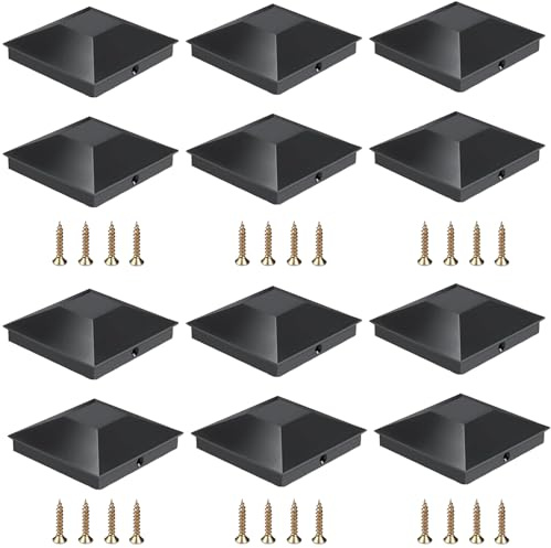 Begonia 12 tapas para postes de 9 x 9 cm, tapas con 24 tornillos de plástico, tapas de protección para postes de madera, postes de madera, postes de madera, postes de terraza