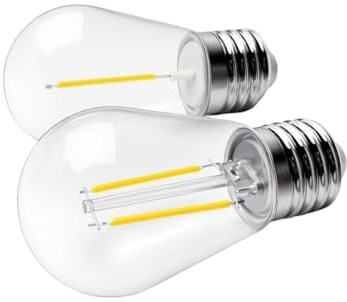 JrEam Ampoules Vintage E27 LED S14, 3-5V 24V 110V 220V, incassables, étanches, Blanc Chaud 2700K(3-5V)