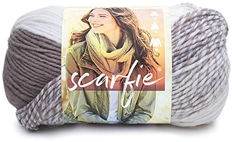 Lion Brand Yarn Scarfie - Strickgarn für Schals One Size Cremeweiß/Taupe