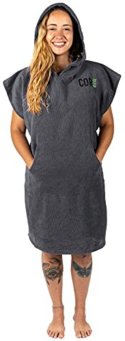 COR Surf Poncho à Langer avec Capuche et Poche Avant en Microfibre à séchage Rapide Gris Taille M