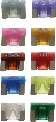 Restagraf - Sortiment Flachsicherungen Low Profile Mini - Schaltkreisschutz von 2 bis 30 A und 58 V - für Automotive und Industrie - Ref. 217160-10 Stück