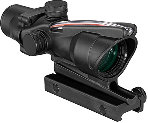 ACEXIER 4X32 Taktisches Zielfernrohr Echtfaser Grüner Roter Punkt beleuchtetes geätztes Absehen Optisches Visier Armbrust für die Jagd