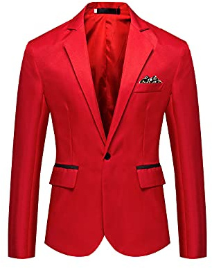 2021 Blazer Hombre Chaquetas de Traje Slim fit Blazer de un Pecho Negocio Color sólido Abrigo Chaqueta Blazer Esmoquin Traje Casual Abrigos Manga Larga Adecuado Fiesta Boda