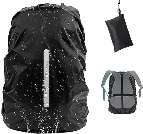 Regenschutz für Rucksäcke mit Reflexstreifen (18-70L), Wasserdichter Rucksack Aktualisierung Verstellbare Anti-Rutsch-Kreuzgurte, Regenfeste Schneefeste Staubdichte (L (40-55L))