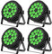 Ukfog 4PCS 200W 18 LED Par Scheinwerfer 8CH Par LED Licht RGBW+DMX Strobe Sound Aktiv Modus LED Bühnenlichter Strahler Discolicht Partylicht für Hochzeit/Partys/Kirche/Club/DJ-Live-Show