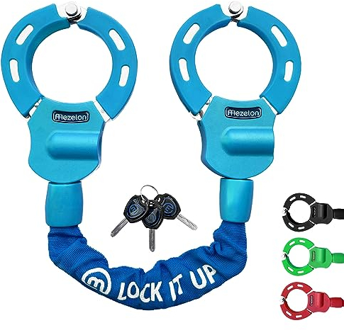 Antifurto Bici | Antifurto Monopattino Elettrico, Catena Lucchetto (4 Colori) Ideali per Biciclette, Scooter Elettrico, Moto