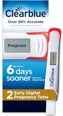 Clearblue Early Digital Pregnancy Test, Early Detection at Home Pregnancy Test, 2 Ct