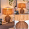 HOFSTEIN Tischleuchte Halarna, Tischlampe aus Rattan/Korbgeflecht/Kork in Natur/Braun, Leuchte im Retro/Vintage-Design, mit Schalter am Kabel, E27, Wohnzimmer, Schlafzimmer, Esszimmer, Flur, Büro