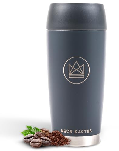 Neon Kactus 360° Travel Mug - Leakproof Insulated Coffee Mugs for Hot & Cold Drinks - Thermal Reusable Travel Cups, Fits Car Cup Holders 600ml (Forever Young)