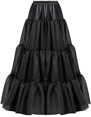 BEAUTELICATE Sottogonna Tulle Lunga 50s Sottogonna Sposa Crinolina Vintage Gonna Linea A per Matrimonio Rockabilly Abito Carnevale Halloween