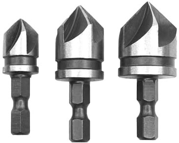 3pcs 1/4 Hex Shank 12mm/16mm/19mm Countersink Drill Bit For Wood & Soft Materials - Wood Working, PVC, Aluminium, Copper