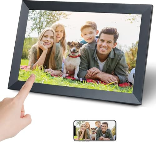 Aorpdd 10.1 Inch HD WiFi Digital Photo Frame, 16:10 Touchscreen Photo Frame with 1280x800 Resolution, 32GB Storage, Frameo App for Instant Sharing