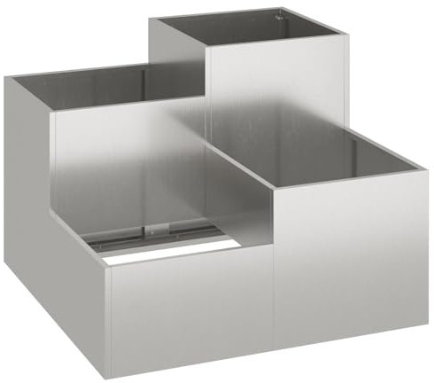 vidaXL Gartenblumentopf Silber 100 x 100 x 60 cm Edelstahl, Garten und Terrasse, Rechteckige Pflanzer, Metall, Außendekor, Zeitgenössisches Pflanzzubehör
