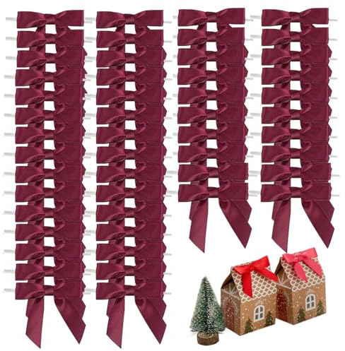 VONJUMA 50 Pcs Fiocchi Regalo Piccoli Fiocchi Idea Regalo Per Natale Matrimoni E Confezioni Regalo Vino Rosso