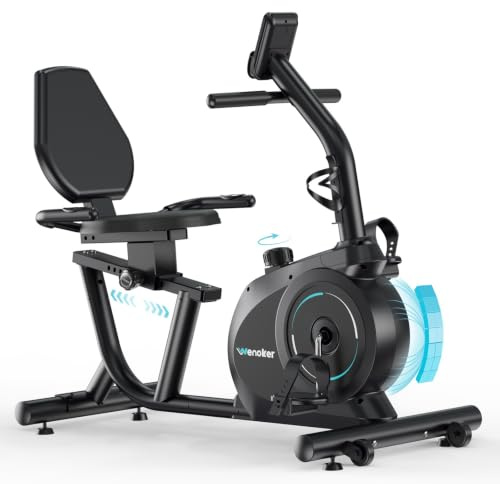 Recumbent Exercise Bike for Home Use 16-Level Magnetic Resistance | 350LBS Capacity APP Connection, Adjustable Seat & Pulse Sensors for Seniors Cardio Workout