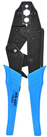 Pince à sertir à cliquet HS - 457, outil de sertissage de câbles coaxiaux BNC/TNC, structure à cliquet réglable pour câbles RG6 RG58, poignée ergonomique avec boucle de sécurité