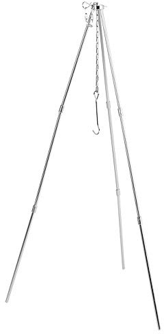 MasYosh Trípode Portátil Ajustable para Olla Colgante para Cocinar Al Aire Libre, Accesorio de Utensilios de Cocina con Soporte para Parrilla de para Acampar, Picnics, Barbacoa de 15,9 Oz