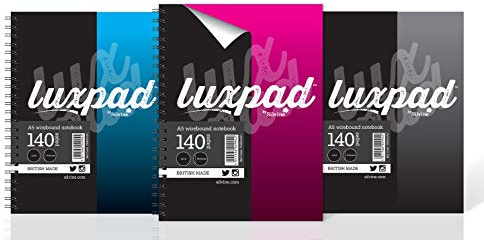 Luxpad A5 Twin Wire Hardback Notebook with 140 Feint Ruled Pages and Durable Casebound Covers