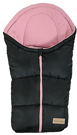 Altabebe AL2006 - 13 Winterfußsack Active Collection für Babyschale und Car seat, Größe 0 plus, schwarz / rosa