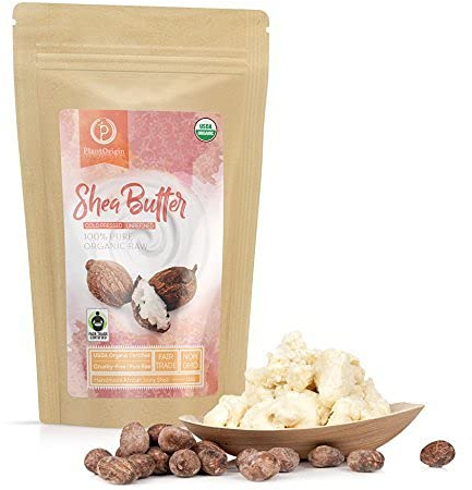 PLANTORIGIN Shea Butter 1 lb | Raw USDA Certified Organic | African Unrefined | Great for Hair, Skin, and your DIY Projects | Soap Making Base, Lip Balm, Stretch Mark Cream.