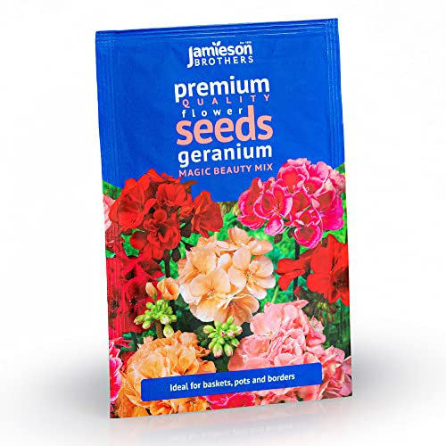 Jamieson Brothers® Geranium Magic Beauty Mixed Flower Seeds (Approx. 8 Seeds) - Grow Beautiful Flowers at Home Or at The Allotment to Attract Pollinators and Add Colour and Fragrance