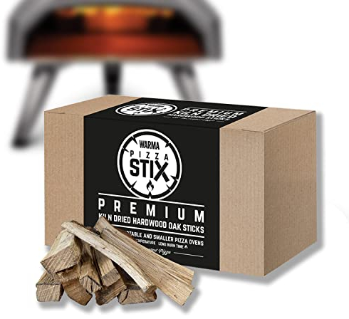1 x Box 4.5kg Oak Warma Pizza Stix Mini Hardwood Kiln Dried Kindling Sticks Logs Fuel 12.8L - For Ooni Uuni Nero Dellonda Portable Pizza Ovens Burning Outdoor Camping BBQ Wood Burner Stoves Chimeneas