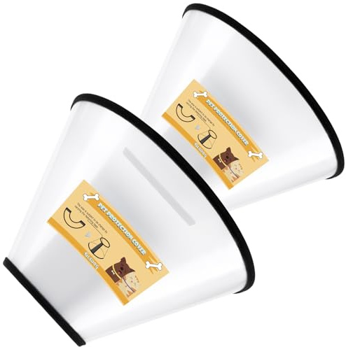 Mjuk Hundkrage, 2-pack Hundkrage mot Slickande, Andningsbar Krage för Hund, Lätt Skyddskrage för Hundar, Justerbar Halskrage för Hundar, M