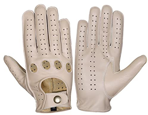WASPRO Genuine Leather Gloves, Pure Lambskin, Breathable, Knuckle Fit, Casual, Beige, Large, Adult, Women's, Auto Racing