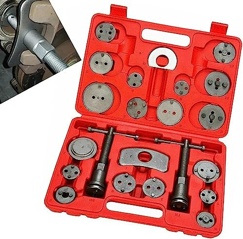 VLAND Universal Car Disc Brake Caliper Piston Rewind Tool Set, Compressor Wind Back Repair Tool Kit for Cars Brake Pad 22PCS