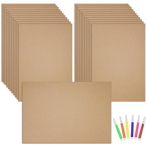 NAROSEBE 20 Fogli di Cartone A3 297x 420 mm Cartone Ondulato Spesso 3 mm Cartone Naturale Marrone Cartone Rettangolare per Artigianato Cartone per Dipingere per Pittura Modellismo Arte e Artigianato